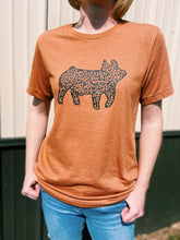 Load image into Gallery viewer, Rusty Orange Cheetah Print Pig T-Shirt
