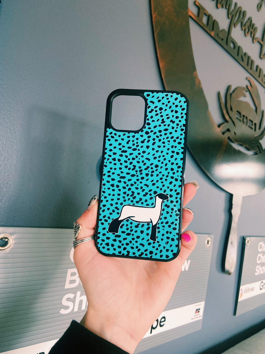 Blue Dotted Lamb iPhone 13 Case