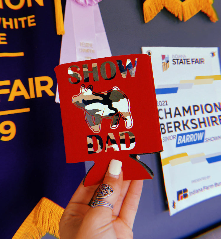 Camo Show Dad Pig Koozie