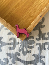 Load image into Gallery viewer, Magenta Goat Wooden Stud Earrings
