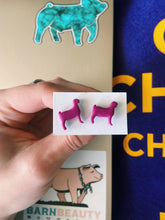Load image into Gallery viewer, Magenta/Purple Goat Clay Stud Earrings
