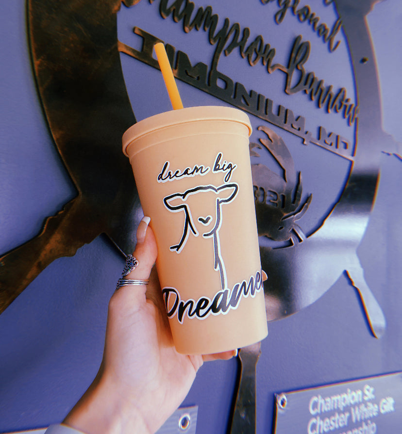 Dream Big Dreamer Pastel Orange Lamb Tumbler