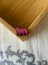 Load image into Gallery viewer, Magenta Pig Wooden Stud Earrings
