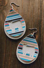 Load image into Gallery viewer, Pastel Serape Cow Teardrop Shaped Earrings
