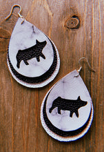 Load image into Gallery viewer, White Marble Pig Teardrop Shaped Earrings
