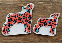 Load image into Gallery viewer, Coral &amp; Medium Blue Cheetah Print Decals
