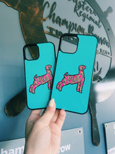 Load image into Gallery viewer, Teal &amp; Cheetah Lightning Bolt Goat Phone Cases
