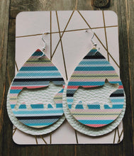 Load image into Gallery viewer, Pastel Serape Pig Teardrop Shaped Earrings
