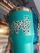 Load image into Gallery viewer, Mint Green Cheetah Print Pig Teal Tumbler
