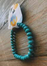 Load image into Gallery viewer, Dark Turquoise Adjustable Beaded Bracelet
