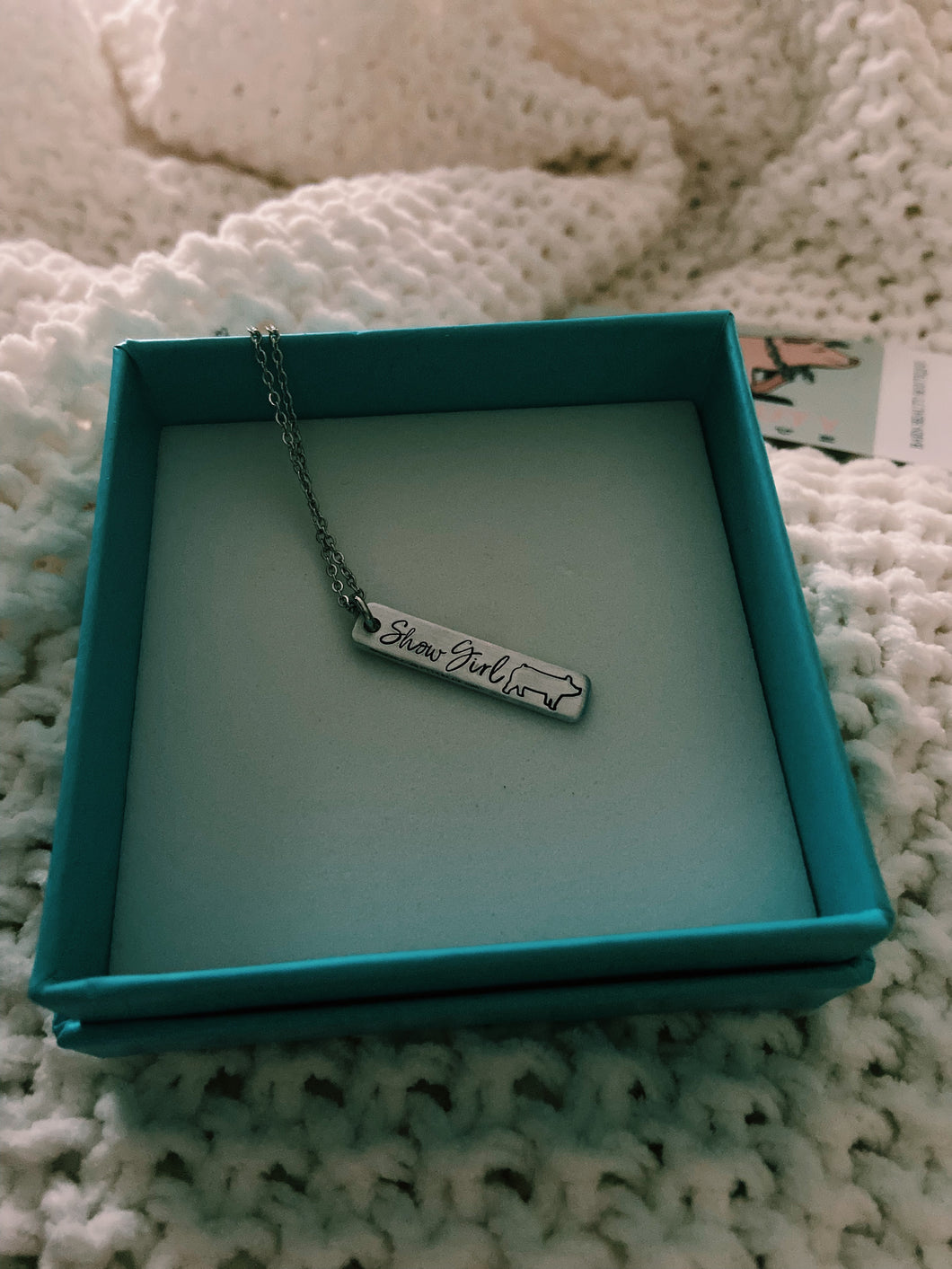 Show Girl Pig Bar Necklace