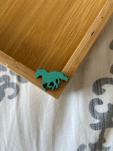 Load image into Gallery viewer, Turquoise Horse Wooden Stud Earrings
