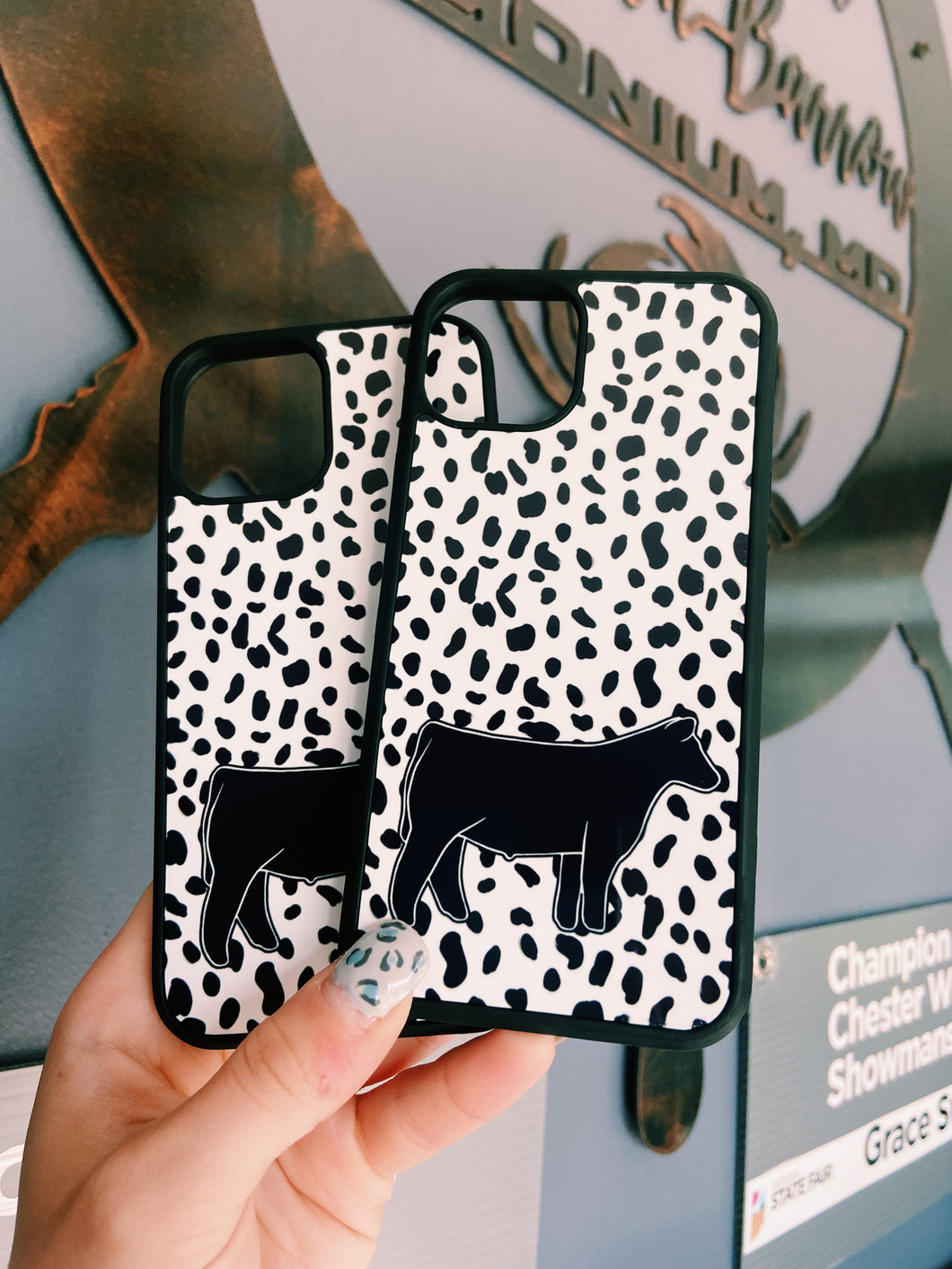 Black & White Dotted Cow Phone Cases