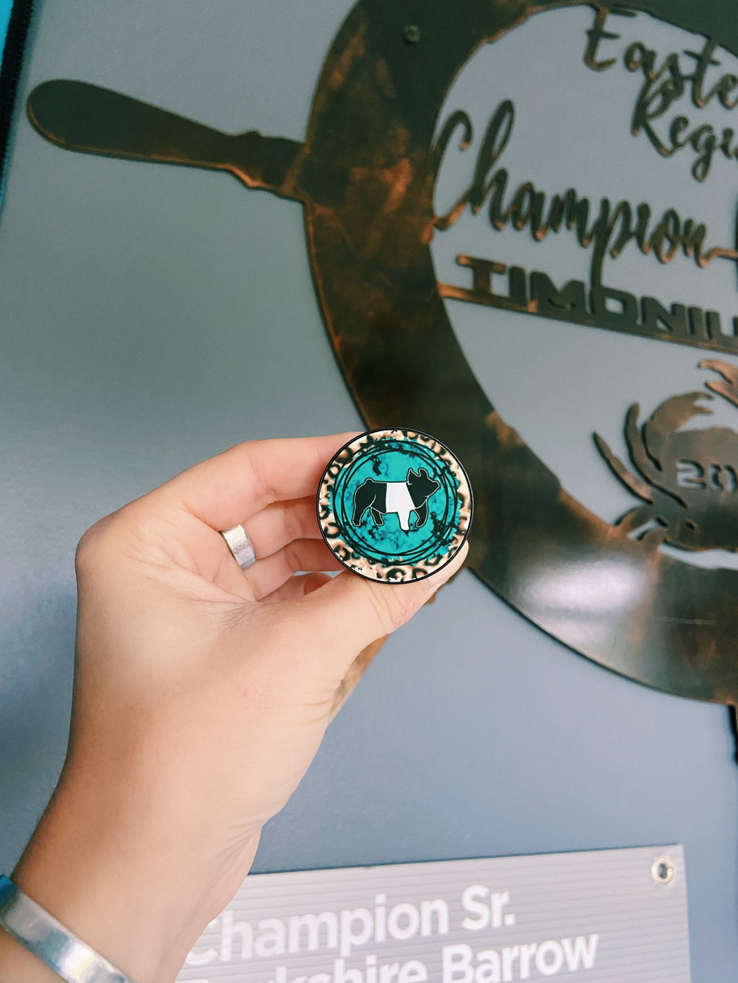 Cheetah & Turquoise Pig Popsocket