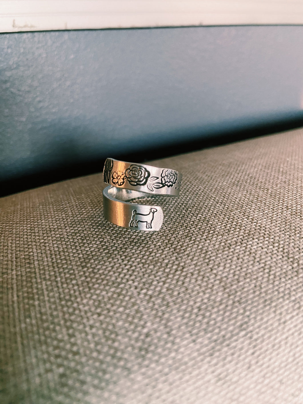 Adjustable Floral Goat Ring