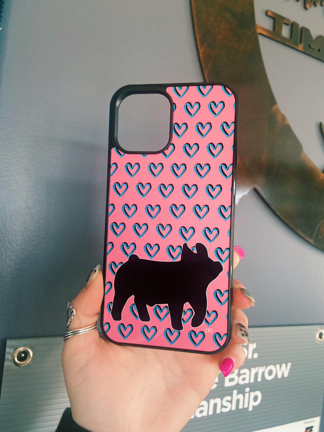 Pink Heart Pig iPhone 12 Pro Max Case