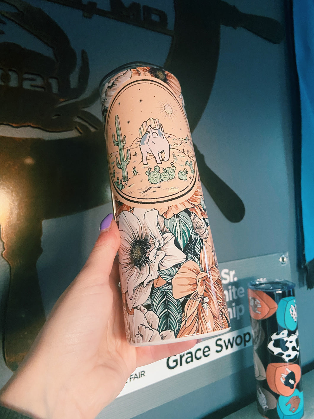 Cactus & Floral Pig Tumbler