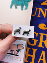 Load image into Gallery viewer, Cheetah Print Lamb Clay Stud Earrings
