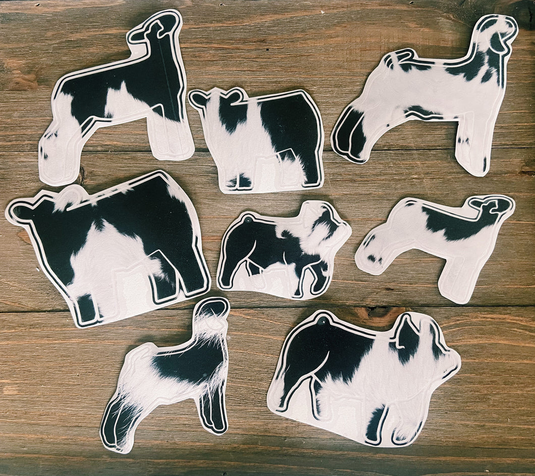 Black & White Textured Cowhide Decals