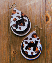 Load image into Gallery viewer, White Cheetah Print Lamb Teardrop Shaped Earrings
