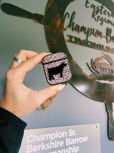 Load image into Gallery viewer, Light Pink &amp; Black Dotted Cow AirPod Cases
