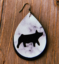 Load image into Gallery viewer, White Marble Pig Teardrop Shaped Earrings
