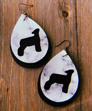 Load image into Gallery viewer, White Marble Lamb Teardrop Shaped Earrings
