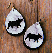 Load image into Gallery viewer, White Marble Pig Teardrop Shaped Earrings
