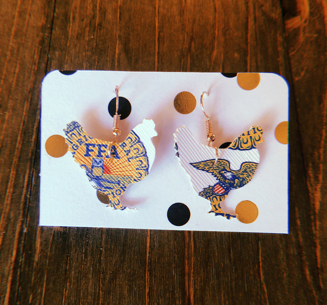 Mini FFA Chicken Earrings