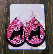 Load image into Gallery viewer, Pink Paisley Goat Teardrop Shaped Earrings
