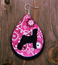 Load image into Gallery viewer, Pink Paisley Goat Teardrop Shaped Earrings
