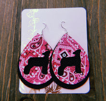 Load image into Gallery viewer, Pink Paisley Lamb Teardrop Shaped Earrings

