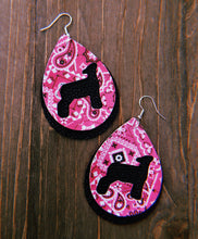 Load image into Gallery viewer, Pink Paisley Lamb Teardrop Shaped Earrings
