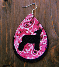 Load image into Gallery viewer, Pink Paisley Lamb Teardrop Shaped Earrings
