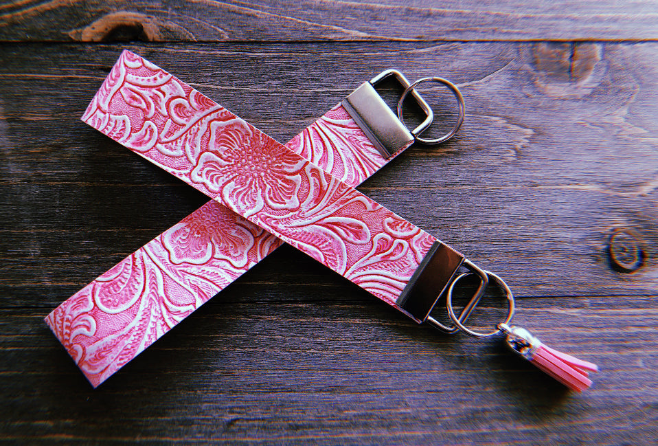 Pretty Pink Textured/Stamped Wristlets