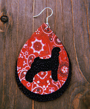 Load image into Gallery viewer, Red Paisley Goat Teardrop Shaped Earrings
