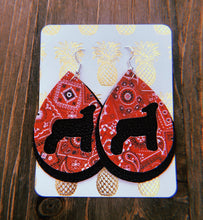 Load image into Gallery viewer, Red Paisley Lamb Teardrop Shaped Earrings
