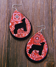 Load image into Gallery viewer, Red Paisley Lamb Teardrop Shaped Earrings
