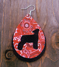 Load image into Gallery viewer, Red Paisley Lamb Teardrop Shaped Earrings
