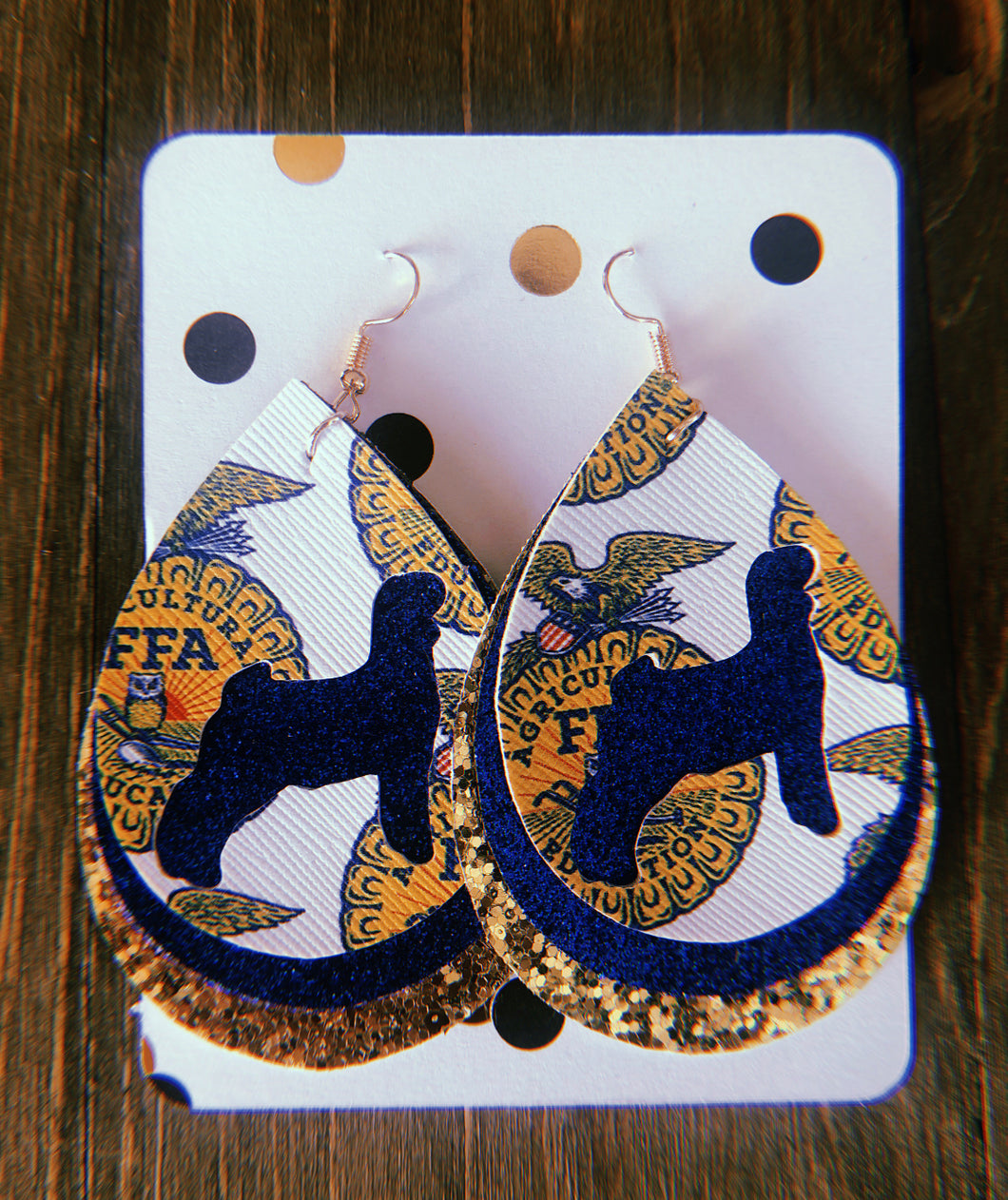 FFA Goat Teardrop Shaped Earrings