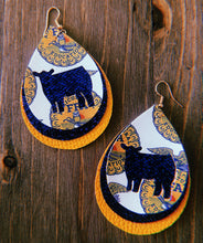 Load image into Gallery viewer, FFA Cow Teardrop Shaped Earrings
