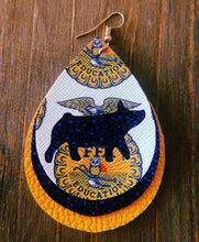 Load image into Gallery viewer, FFA Pig Teardrop Shaped Earrings

