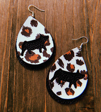 Load image into Gallery viewer, White Cheetah Print Pig Teardrop Shaped Earrings
