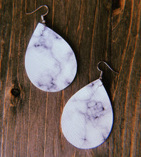 Load image into Gallery viewer, White Marble Teardrop Shaped Earrings
