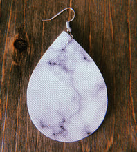 Load image into Gallery viewer, White Marble Teardrop Shaped Earrings
